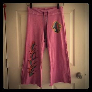 To Be Free Clothing cotton fleece wide leg capris